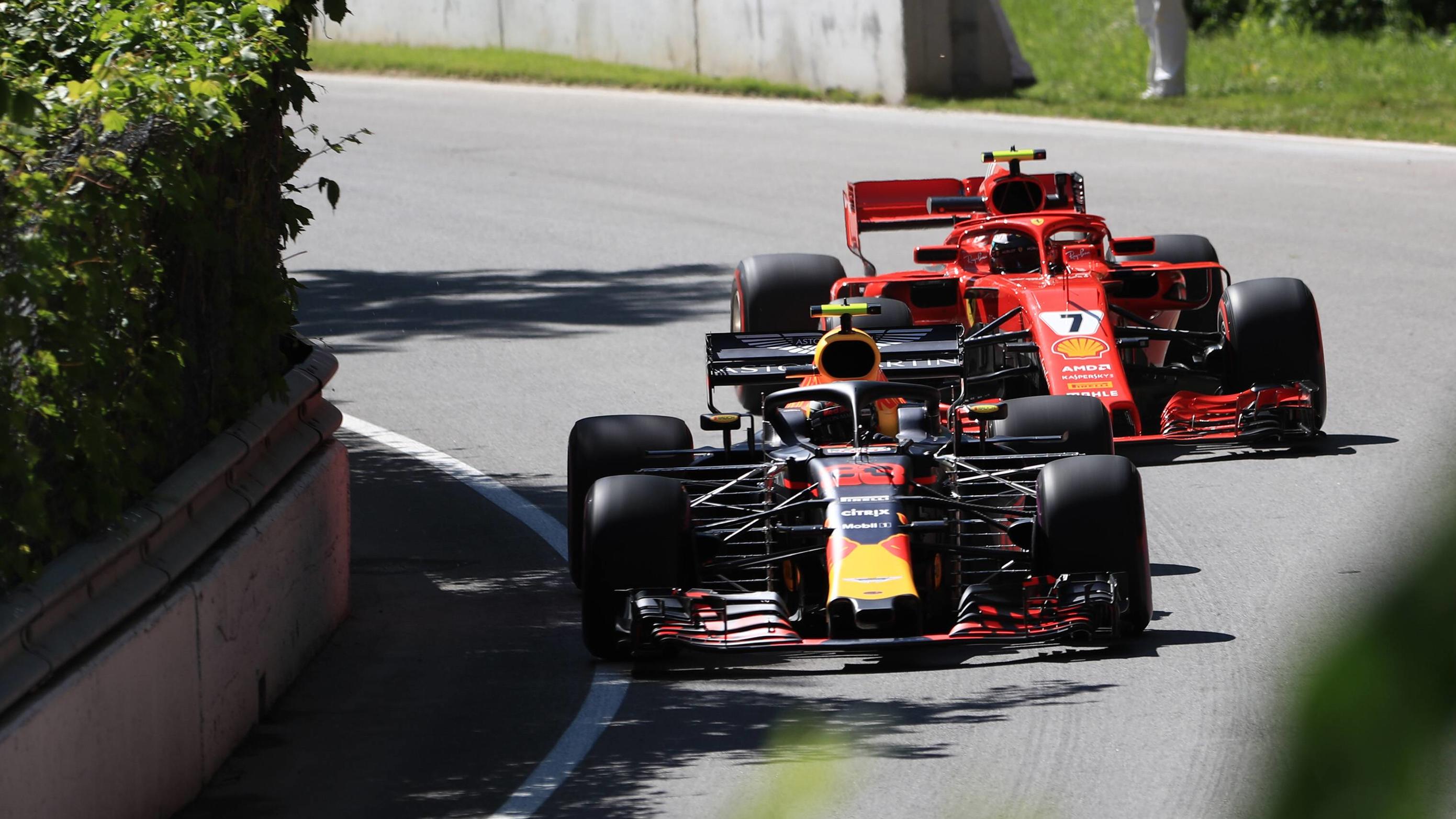 Formel 1: Max Verstappen rast im 3. Training des Kanada-GP zum Bestzeit-Hattrick 8th June 2018, Circuit Gilles-Villeneuve, Montreal, Canada; Canadian Formula One Grand Prix, Friday free practice; Aston Martin Red Bull Racing TAG Heuer, Max Verstappen PUBLICATIONxINxGERxSUIxAUTxHUNxSWExNORxDENxFINxONLY ActionPlus12034245 Octane