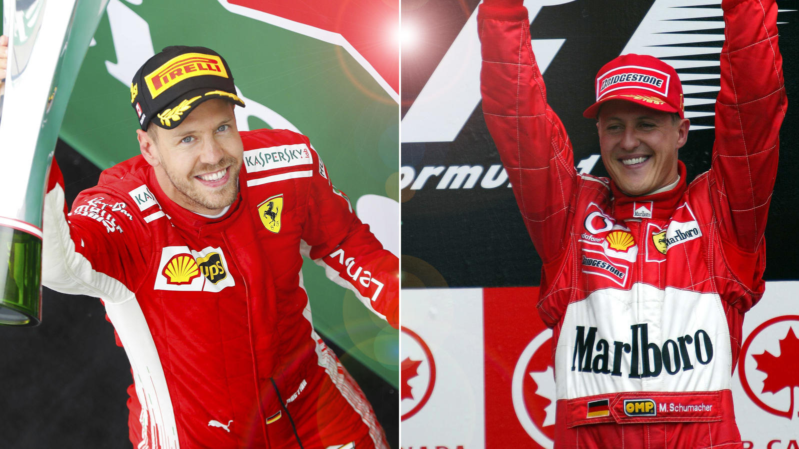 Formel 1: Sebastian Vettel wandelt bei Ferrari auf Michael Schumachers Spuren Sebastian Vettel und Michael Schumacher