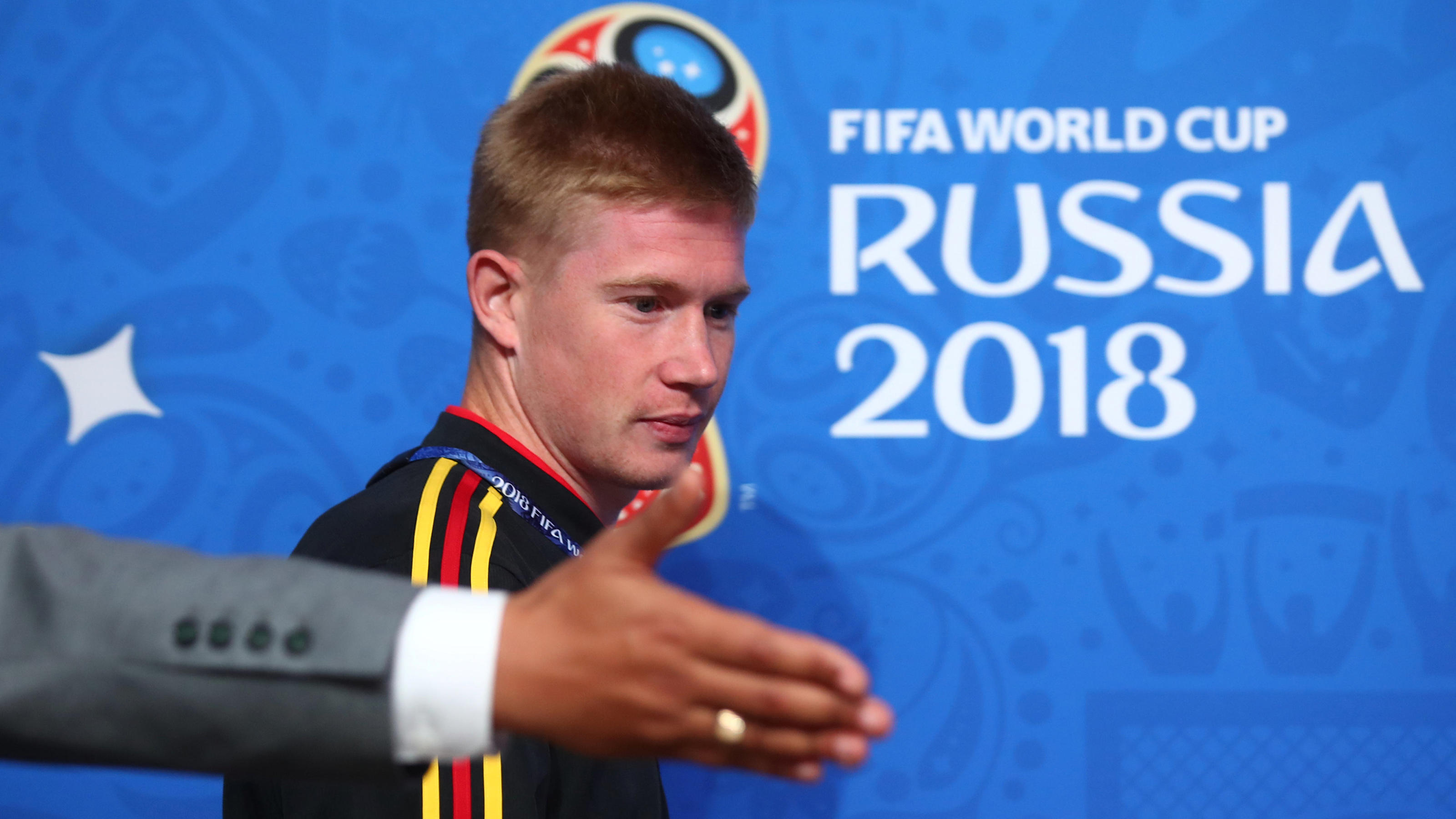 WM 2018: Frankreich gegen Belgien - Das Milliarden-Duell in der Zarenstadt Soccer Football - World Cup - Belgium Press Conference - Saint Petersburg Stadium, Saint Petersburg Russia - July 9, 2018 Belgium's Kevin De Bruyne during the press conference REUTERS/Michael Dalder