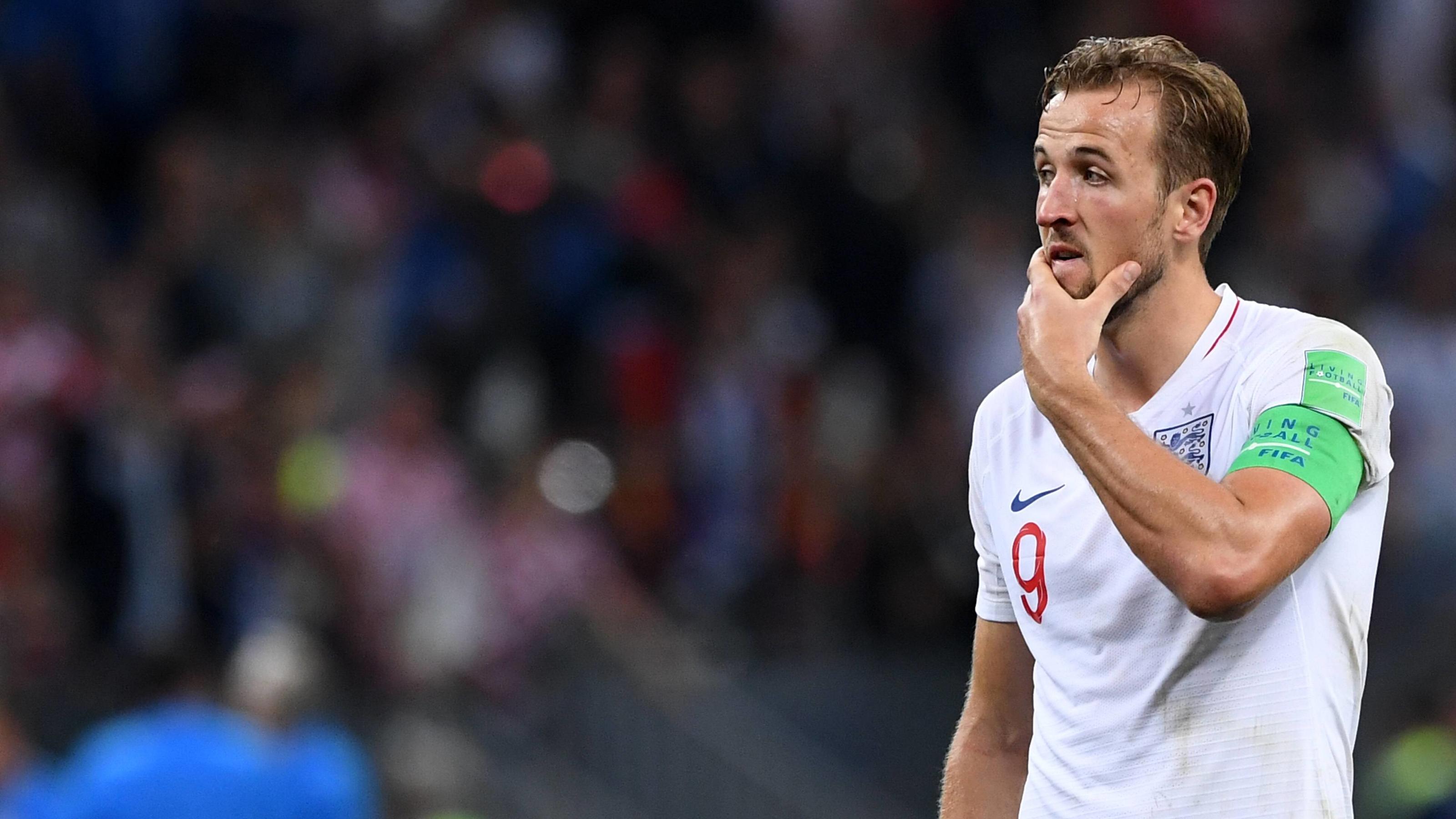 Kroatien zerstört Englands Traum und greift nach dem WM-Pokal FUSSBALL WM 2018 Halbfinale ------- Kroatien - England 11.07.2018 Harry Kane (England) ist nach dem Abpfiff enttaeuscht *** FIFA World Cup 2018 Semi-finals Croatia England 11 07 2018 Harry Kane England is disappointed after the final whistle PUBLICAT