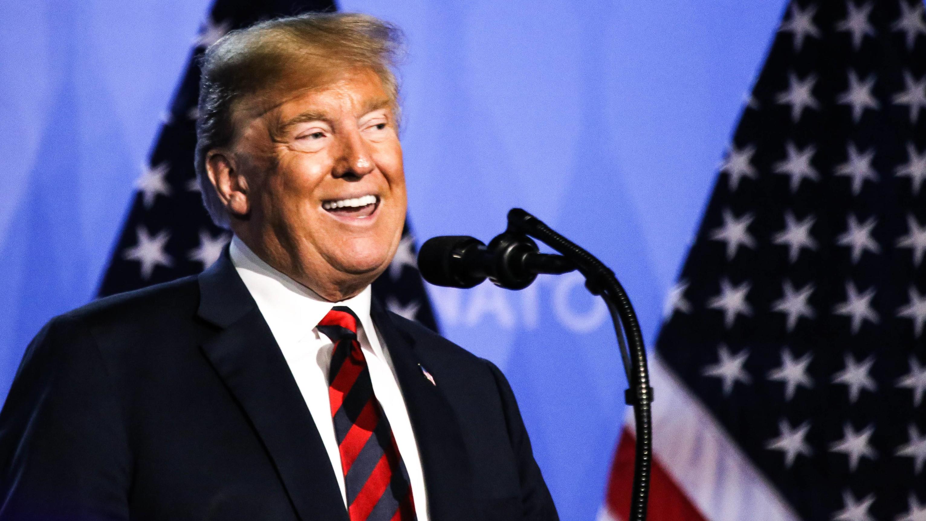 Donald Trumps verheerende Nato-Spielchen: Angriff ist seine Verteidigung - NATO 2018 - 12/07/2018 - Belgium / Brussels - Press conference of Donald Trump the President of the United States on the second day of the NATO Summit in Brussels. PUBLICATIONxINxGERxSUIxAUTxONLY SadakxSouicix/xLexPictorium LePictorium_0185730