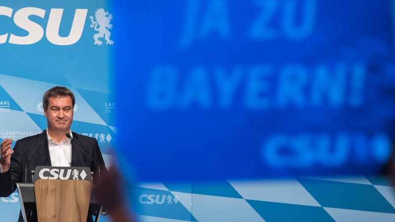 Wahlkampffinale von SPD und CSU in Bayern Markus Söder