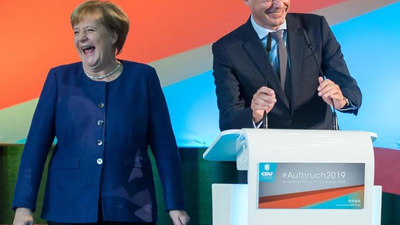CDU-Chef Mohring fordert kostenlose Vollverpflegung in Kitas Angela Merkel (l.) und Mike Mohring (beide CDU)