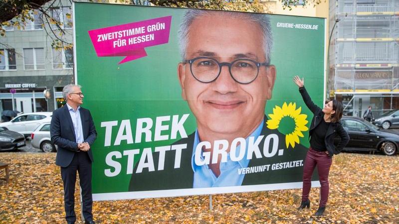 Grünen schwimmen auch in Hessen auf der Erfolgswelle Wahlplakat