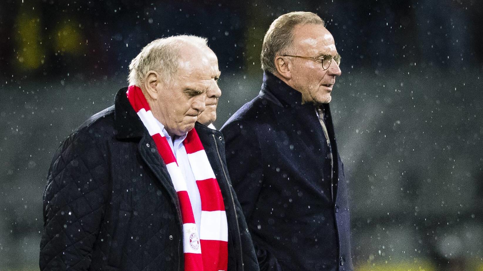 In München läuft‘s nicht: Das sind die vier Bayern-Baustellen Dortmund, 10.11.2018 Trauriger Abgang der Bayern Bosse: u.a. Präsident Uli Hoeneß (FCB) und Karl-Heinz Rummenigge Borussia Dortmund - FC Bayern München *** Dortmund 10 11 2018 Sad departure of Bayern bosses including President Uli Hoeneß FCB and Karl