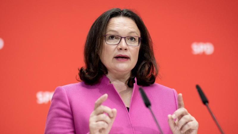 Nahles: Hoffe auf gute Zusammenarbeit mit neuer CDU-Spitze Andrea Nahles