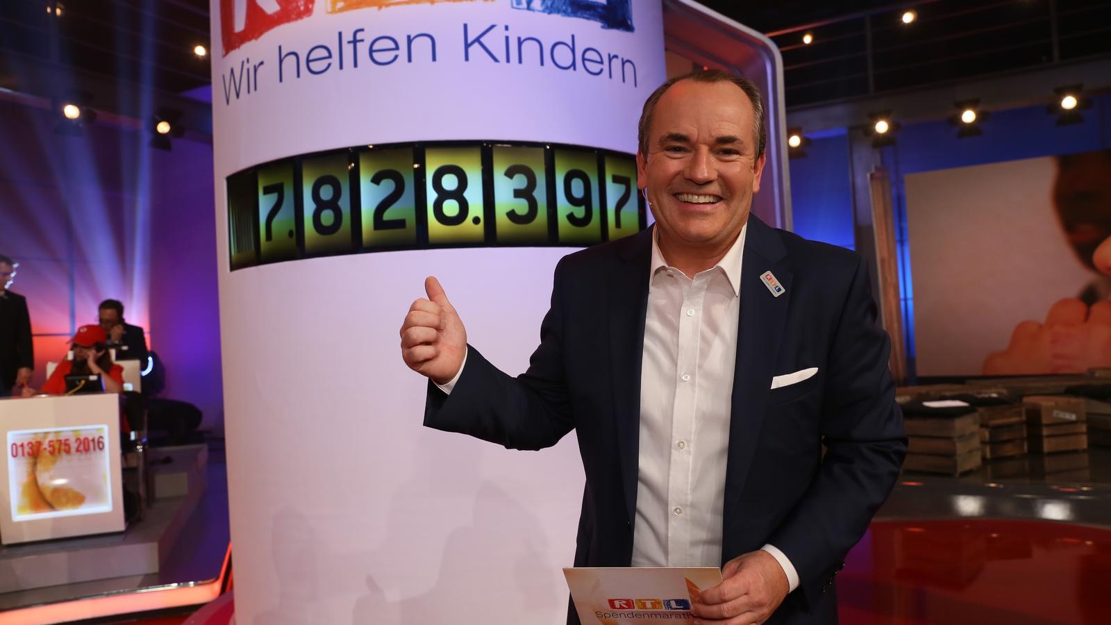 7,8 Millionen Euro beim RTL-Spendenmarathon 2016 erzielt: Über 150 Millionen Euro in 21 Jahren! RTL-Spendenmarathon