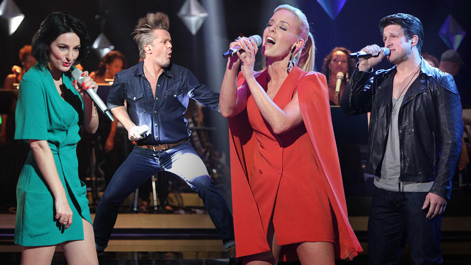 IT TAKES 2: Das sind die Songs der Promis in der ersten Show v.l.n.r.: Mimi Fiedler, André Dietz, Isabel Edvardsson und Matthias Steiner. Foto: RTL / Frank W. Hemepl