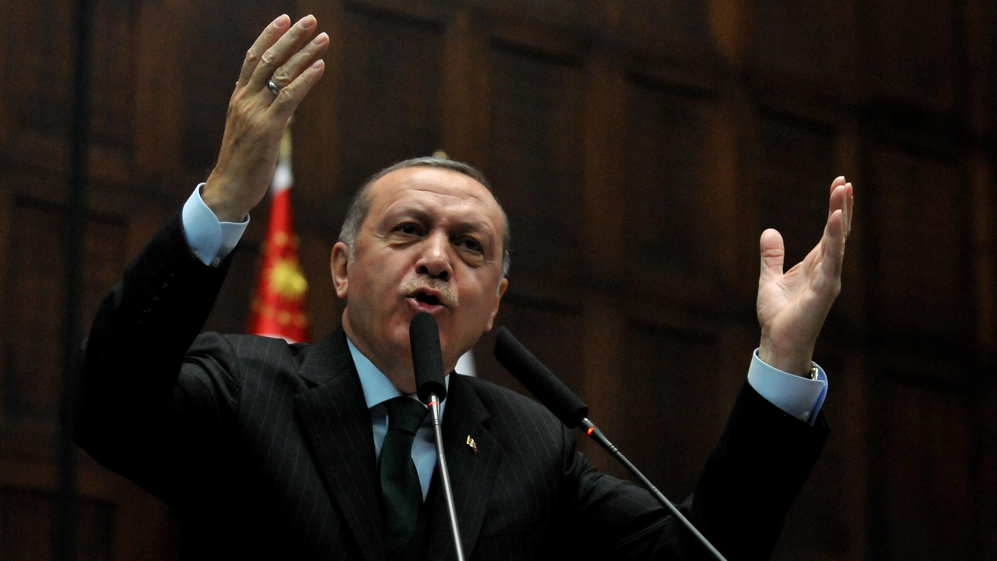 Allen Warnungen zum Trotz: Donald Trump erkennt Jerusalem als Israels Hauptstadt an Bilder des Tages Turkey President Recep Tayyip Erdogan speaks during his weekly party conference at Turkish Parliamentary, Ankara, 5th of Dec. 2017. PUBLICATIONxINxGERxSUIxAUTxHUNxONLY 15869774