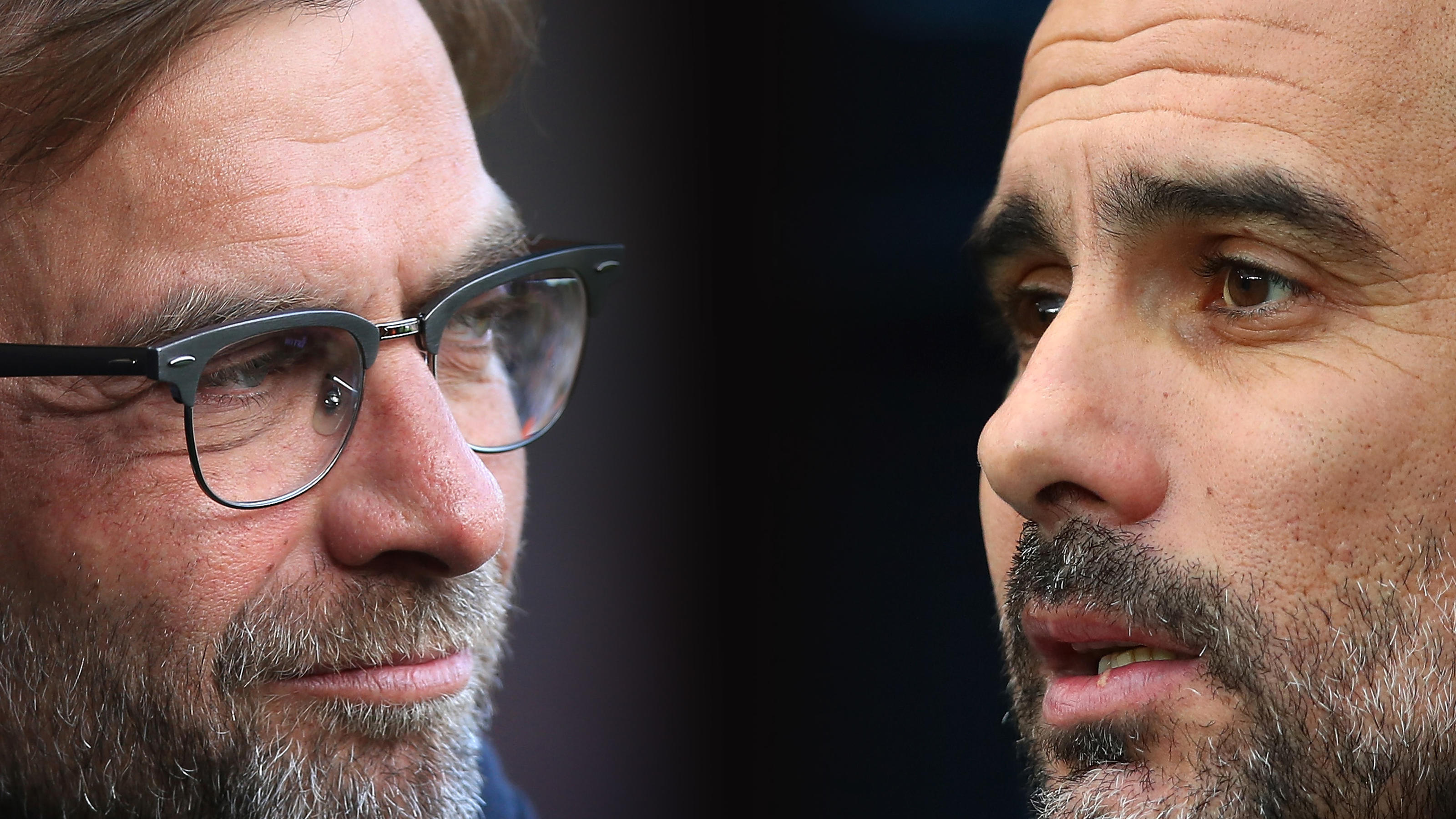 Champions League: FC Bayern erwischt Traumlos fürs Viertelfinale FILE PHOTO (EDITORS NOTE: GRADIENT ADDED - COMPOSITE OF TWO IMAGES - Image numbers (L) 531578890 and 899524772) In this composite image a comparison has been made between Jurgen Klopp, Manager of Liverpool (L) and Manchester City manager Josep Guardi