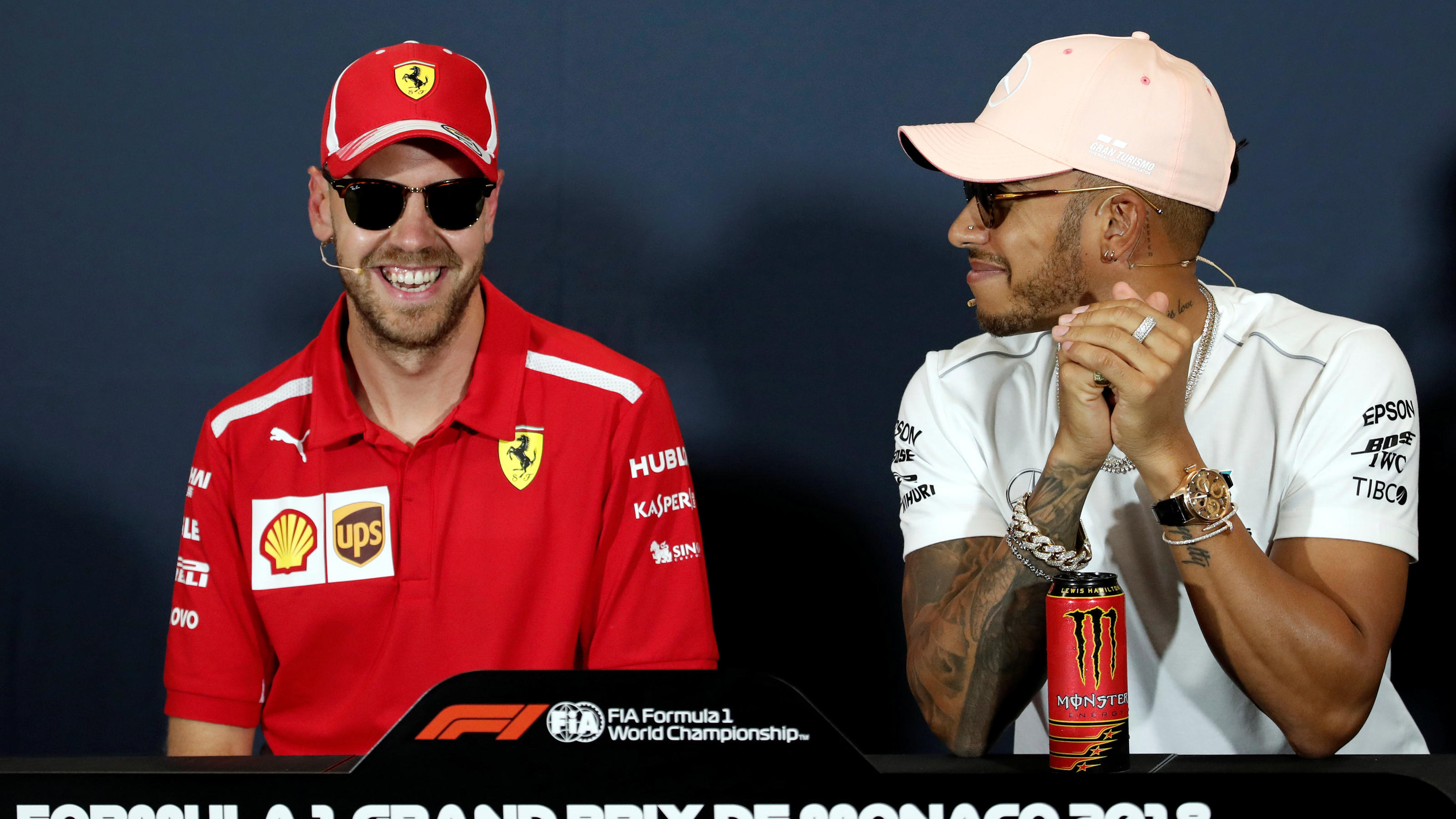 Formel 1: Ist Sebastian Vettel bereit für den Monaco-GP? Formula One F1 - Monaco Grand Prix - Circuit de Monaco, Monte-Carlo - May 23, 2018 Ferrari's Sebastian Vettel and Mercedes' Lewis Hamilton during a news conference ahead of the Monaco Grand Prix. REUTERS/Benoit Tessier