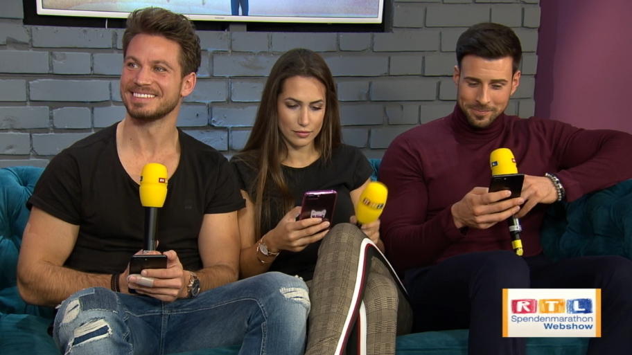 Die Bachelor Leonhard und Sebastian mit Clea-Lacy im Studio Die Bachelor Leonhard und Sebastian mit Clea-Lacy im Studio