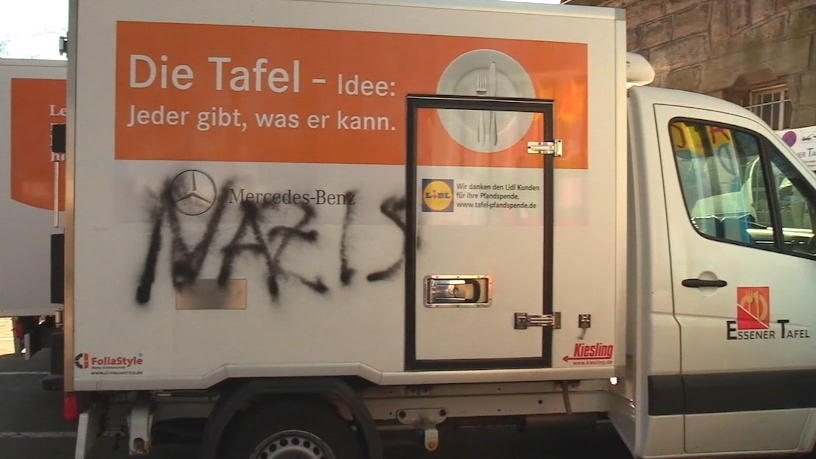 Essener Tafel mit Nazi-Schmierereien attackiert Essener Tafel mit Nazi-Schmierereien attackiert