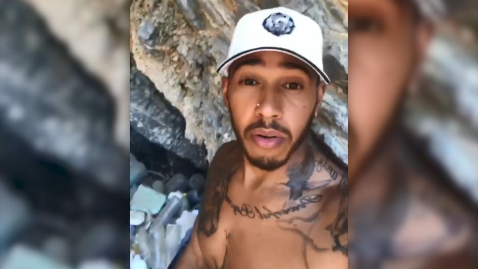 Lewis Hamilton sammelt Müll Lewis Hamilton sammelt Müll