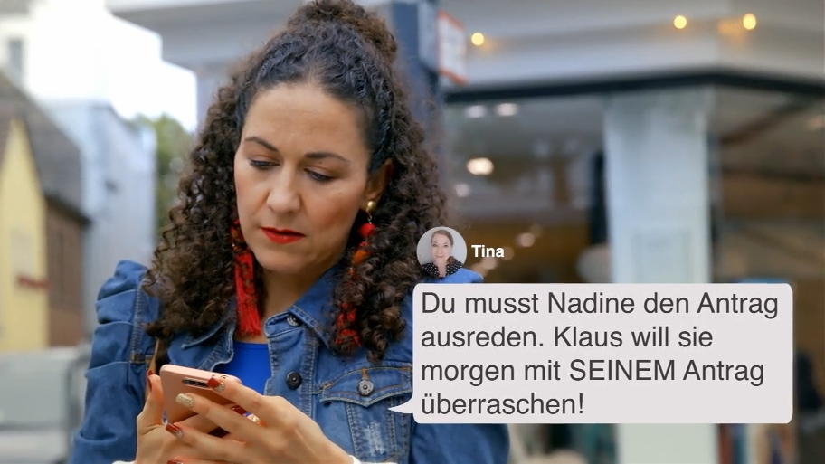 Wie bringt man Nadine von ihrer Antrags-Idee ab? Wie bringt man Nadine von ihrer Antrags-Idee ab?