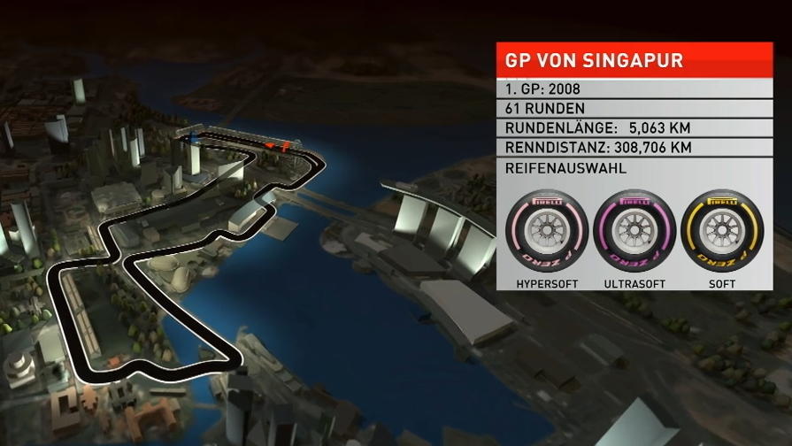 Singapur-GP im Birdview: Kurvenlabyrinth unter Flutlicht Singapur-GP im Birdview: Kurvenlabyrinth unter Flutlicht