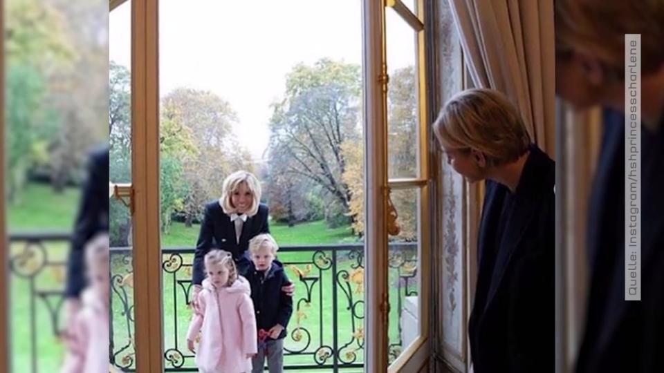 Die Monaco-Zwillinge zu Besuch bei Brigitte Macron Die Monaco-Zwillinge zu Besuch bei Brigitte Macron