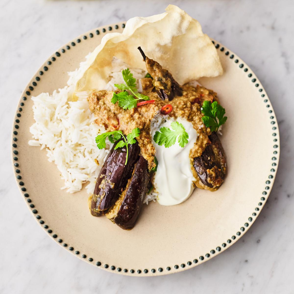 Gefüllte CurryAuberginen Rezept Jamie Oliver Veggies