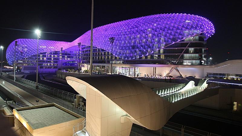 The Yas luxury hotel at the newly built Yas Marina Circuit is seen in Abu Dhabi, United Arab Emirates on 28 October 2009. Yas Marina Circuit, the organisers of the inaugural Formula One Etihad Airways Abu Dhabi Grand Prix, announced that the event is