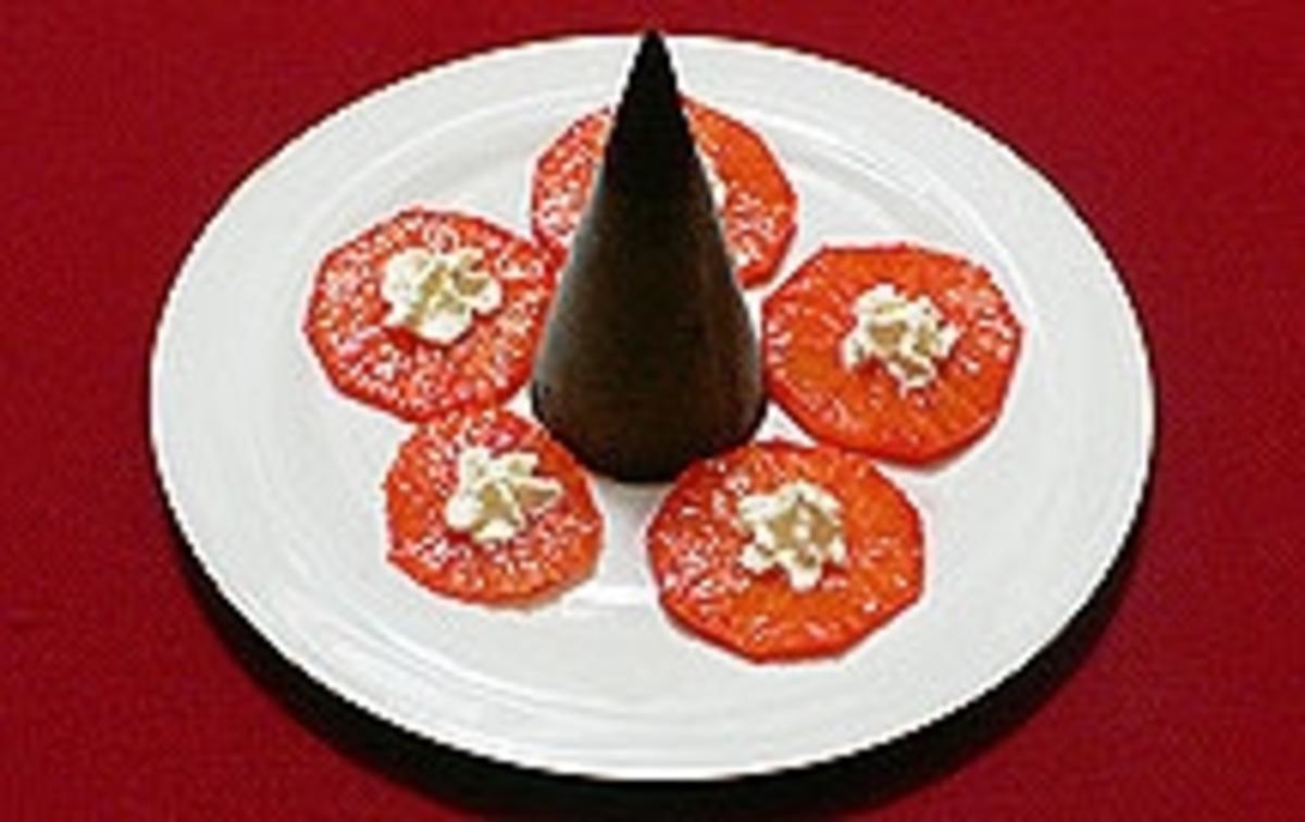 Orangenlikörparfait mit Gewürzorangen