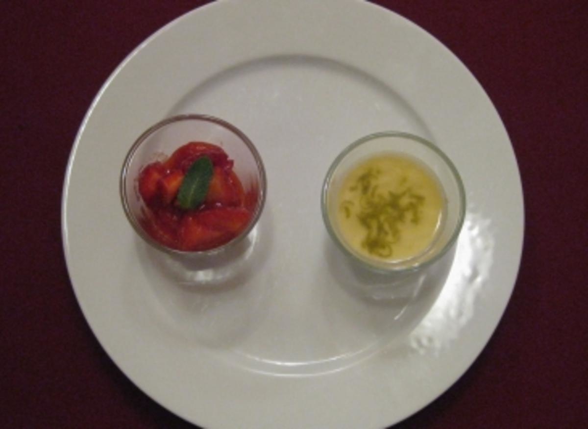 Limonen-Ingwer-Panna-Cotta mit Erdbeeren