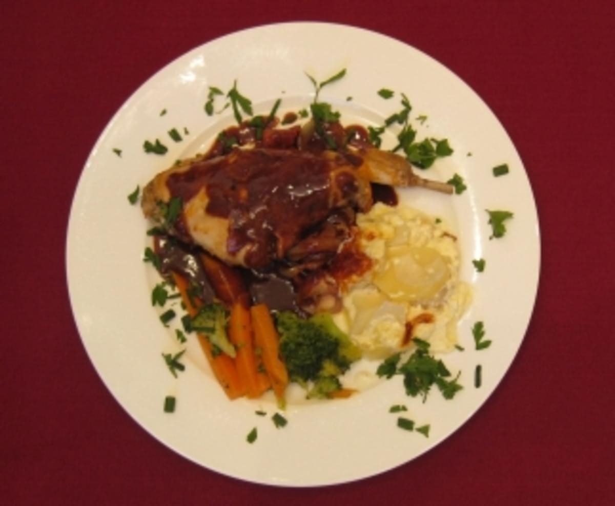 Lapereau a la moutarde violette et Gratin Dauphinois