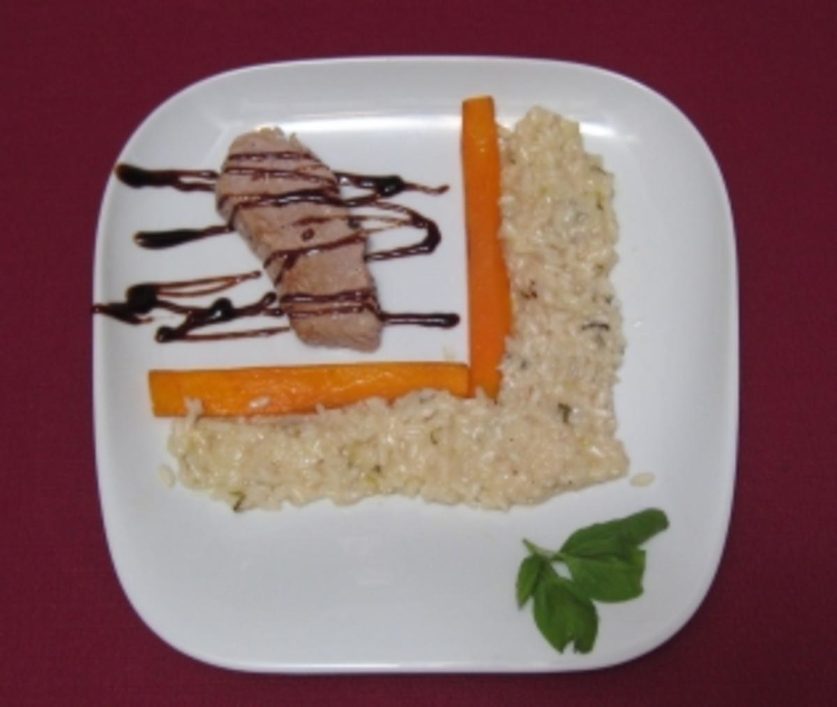 Kalbskarree mit Karotten und Limettenrisotto