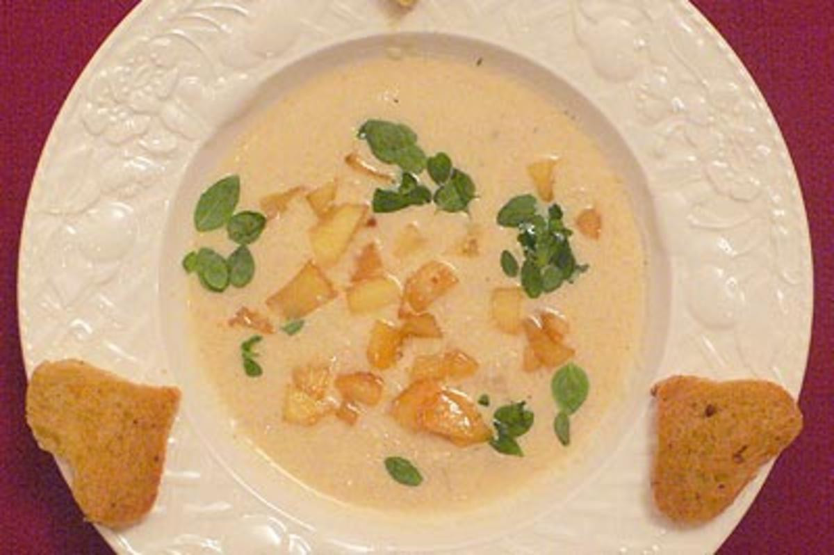 Sellerie-Prosecco-Suppe mit herzlichen Knabbereien