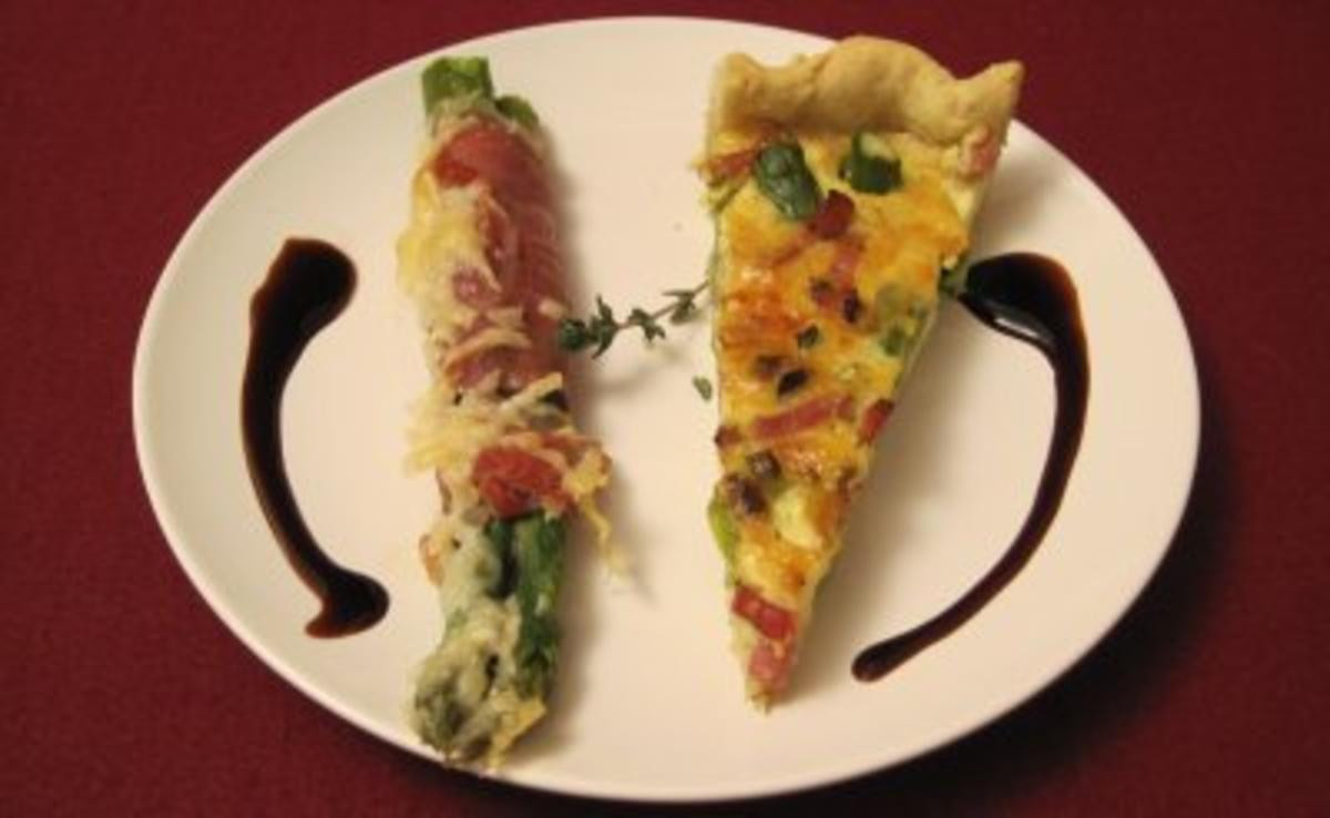 Spargel in Prosciutto und Spargel-Quiche