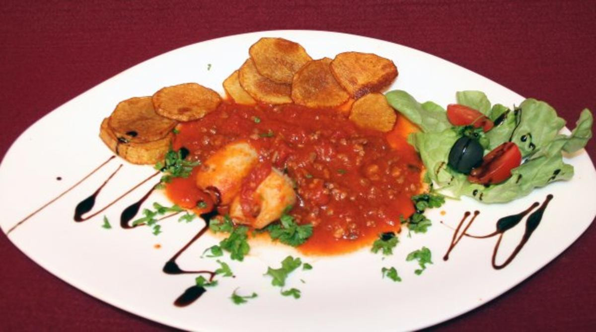 Lulas recheadas Batatas Fritas