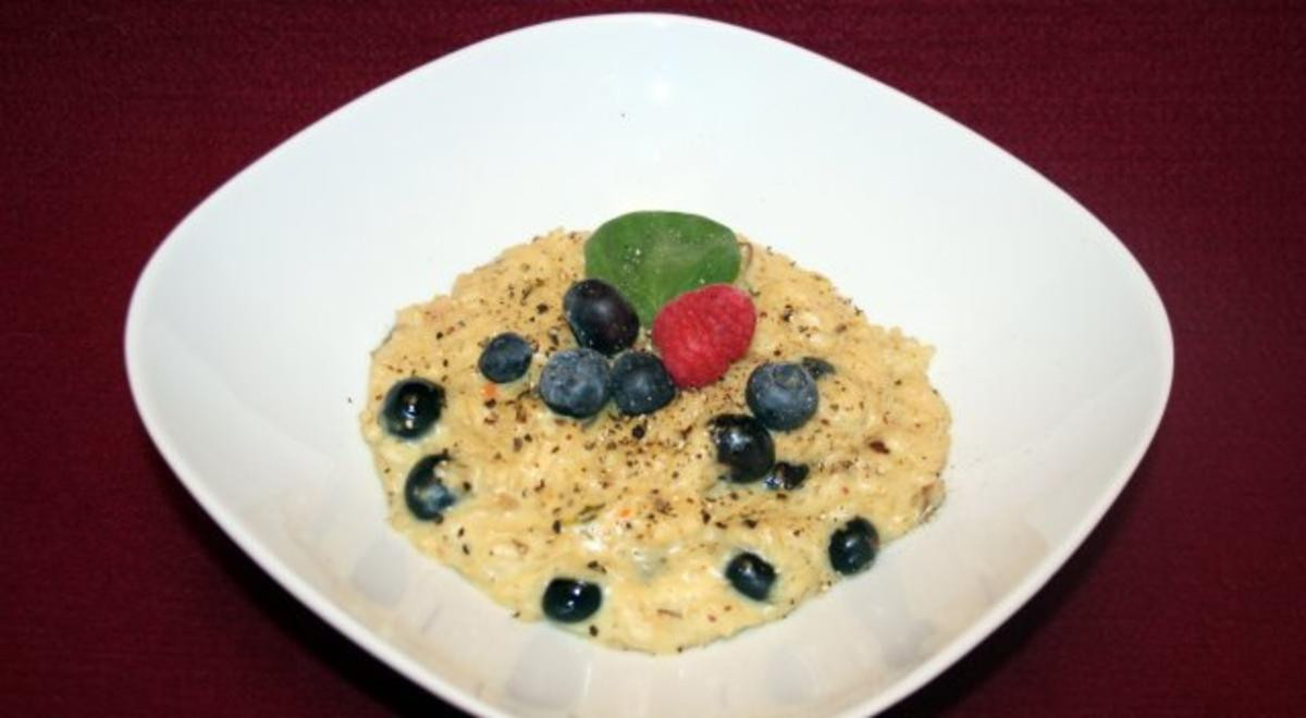 Steinpilzrisotto mit Blaubeeren