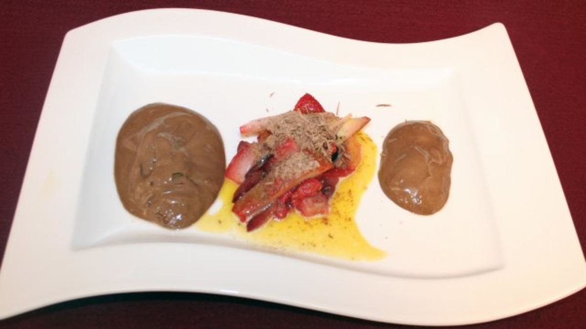 Lauwarme Früchte mit Weißweinschaumsoße