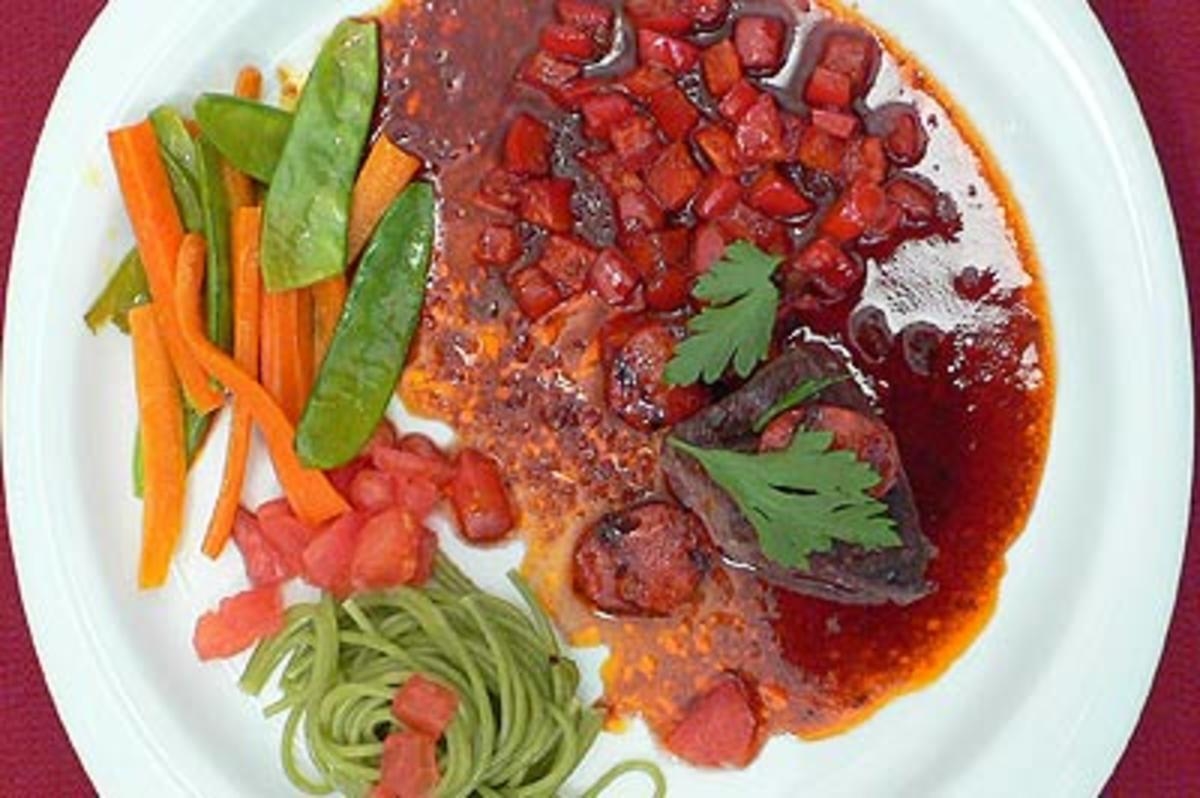 Straußenfilet in Chorizosoße