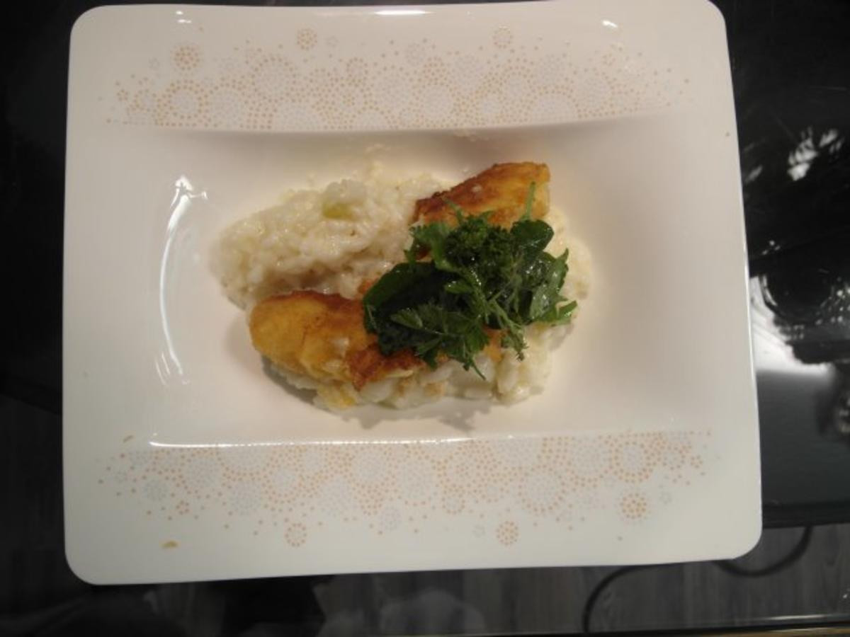 Spargelrisotto mit Spargel Cordon-Bleu und Kräutersalat