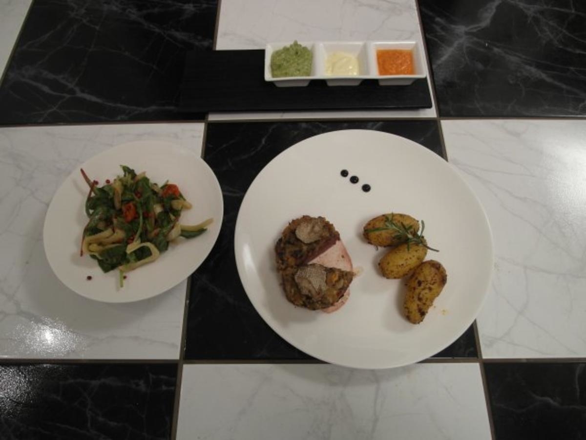 Rinderfilet mit leckerer Parmesan-Trüffel-Haube
