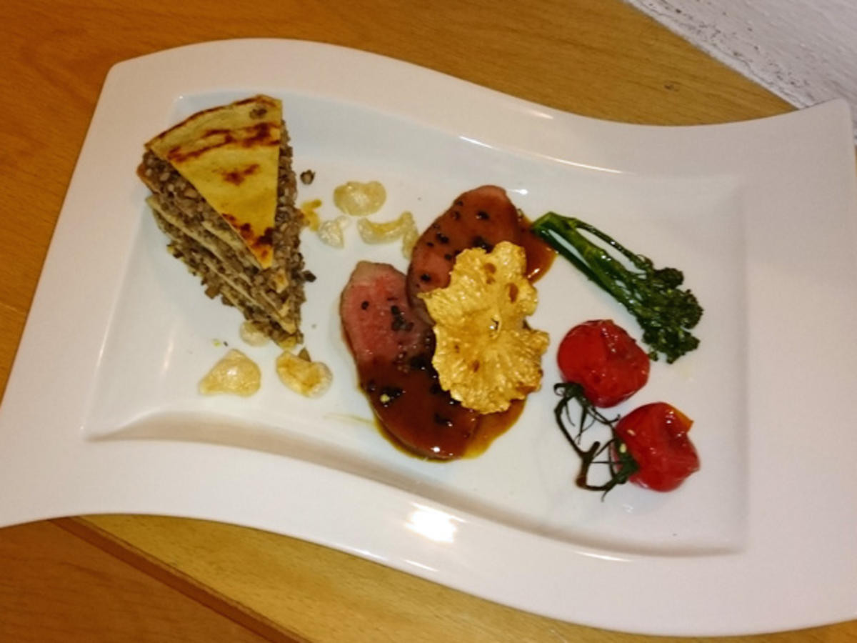 Presa Ibérico Belotta, Prinzregententorte, konfierte Tomaten