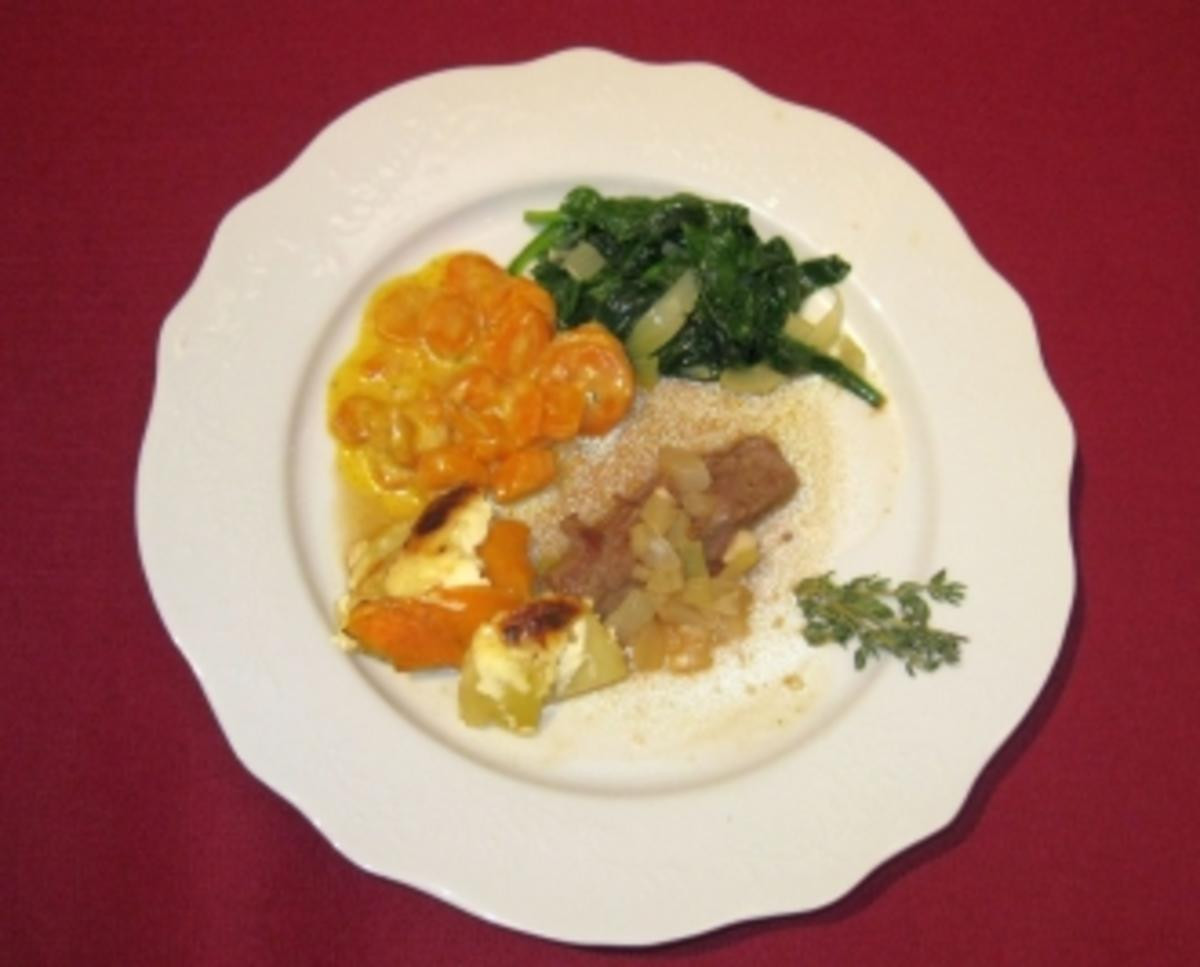 Lammstreifen mit Honig-Creme-fraiche