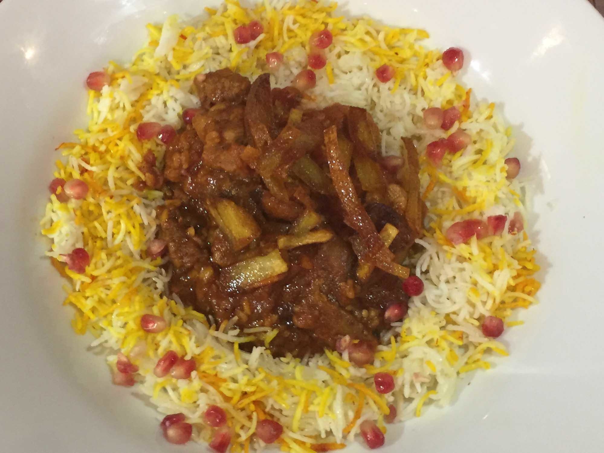 Lammfleisch in Auberginensauce