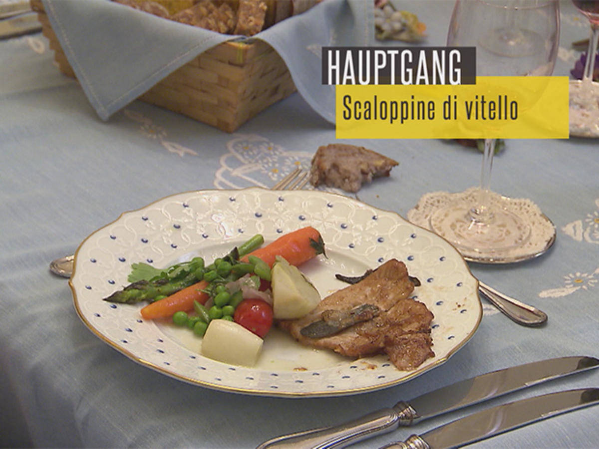 Kalbsfilet in Marsalasauce mit glasiertem Frühlingsgemüse mit Petersilienbutter