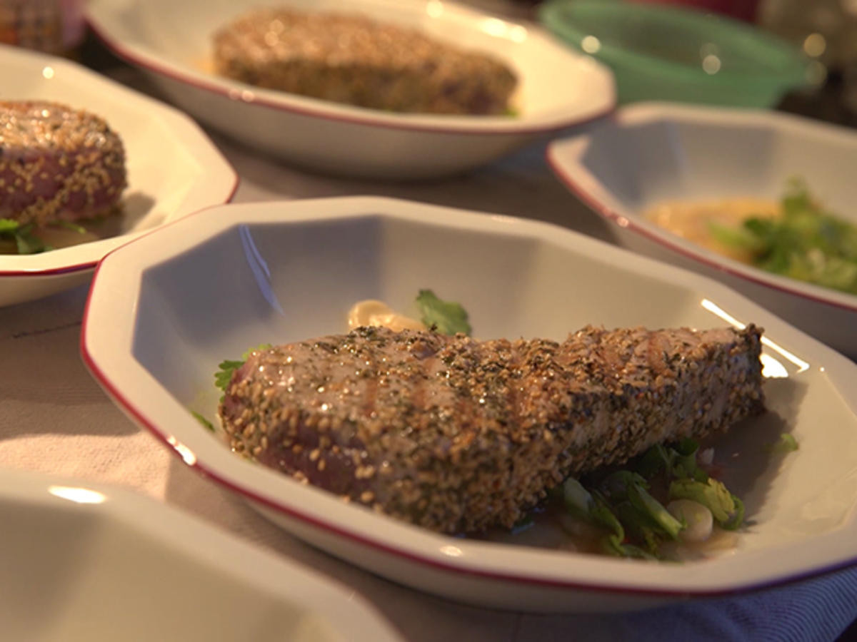 Asiatischer Thunfisch mit Kokosreis