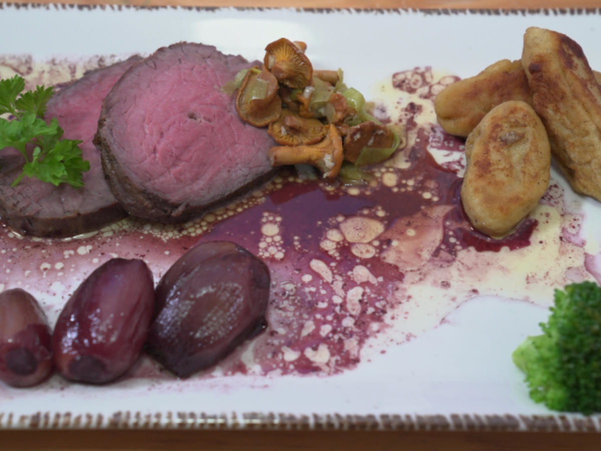 Rinderfilet mit Schupfnudeln und Pfifferlingen