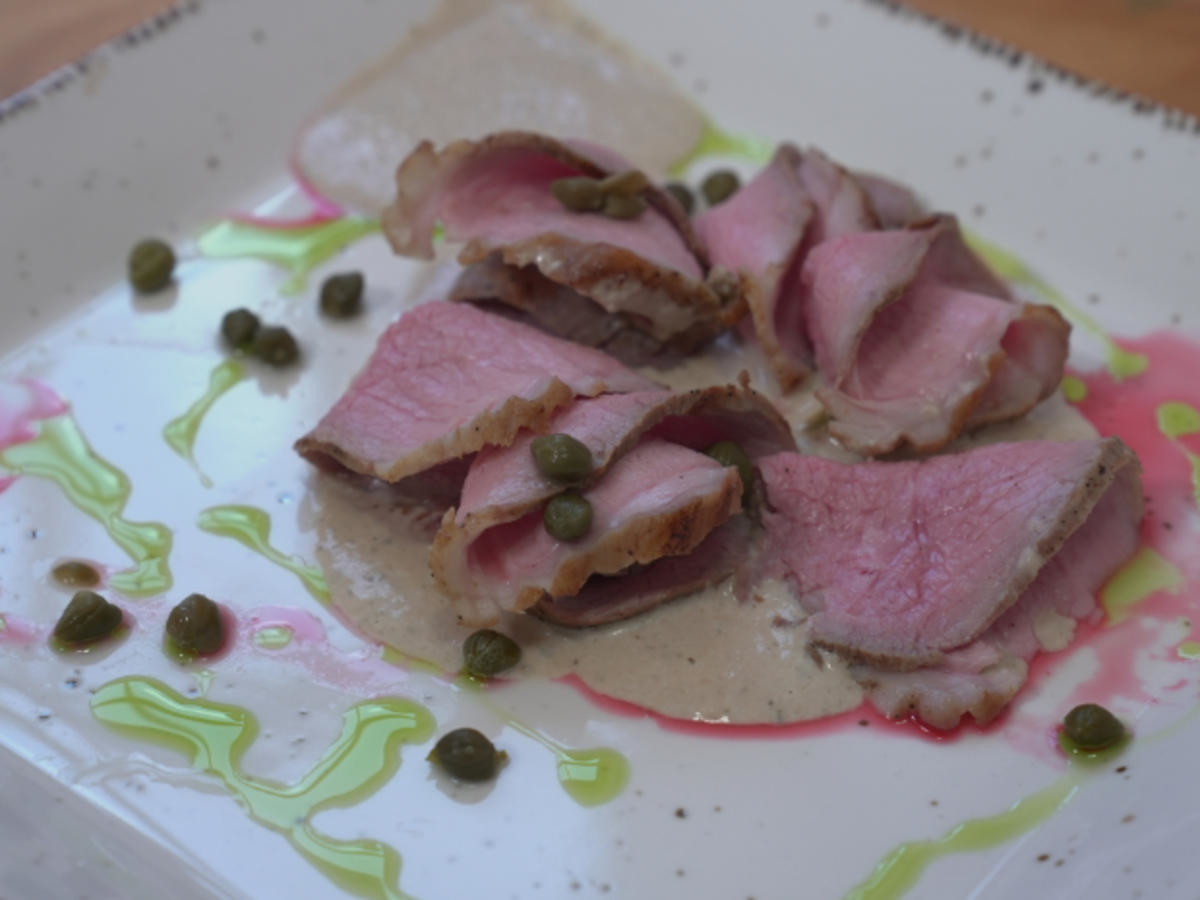 Vitello tonnato mit geröstetem Thunfisch