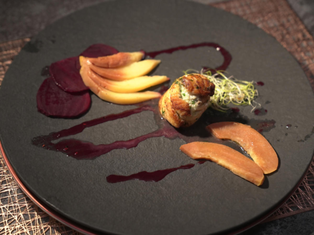 Fischfilet mit Rote Bete und Quitte
