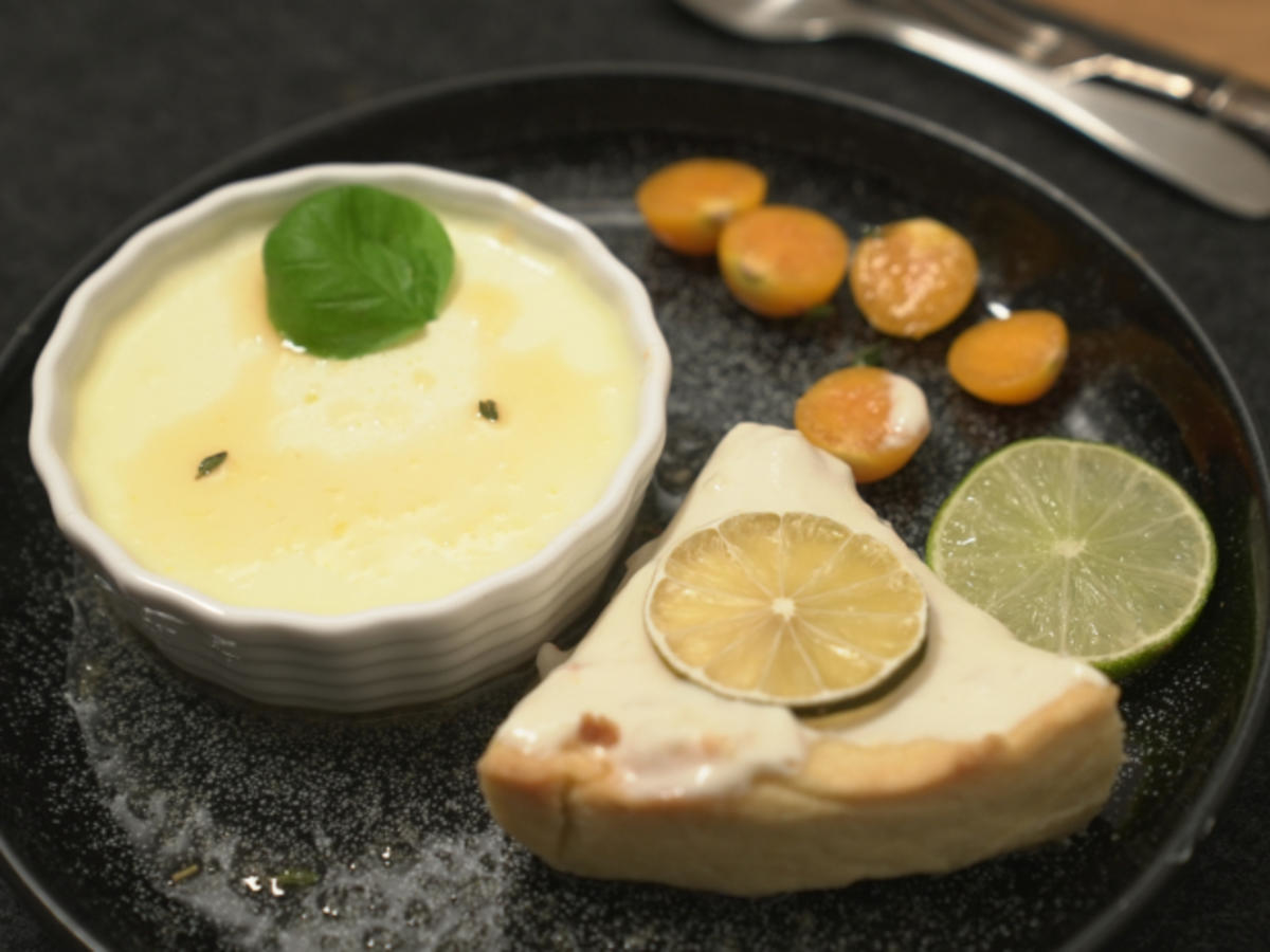 Panna cotta mit Limette und Zitronen-Tarte