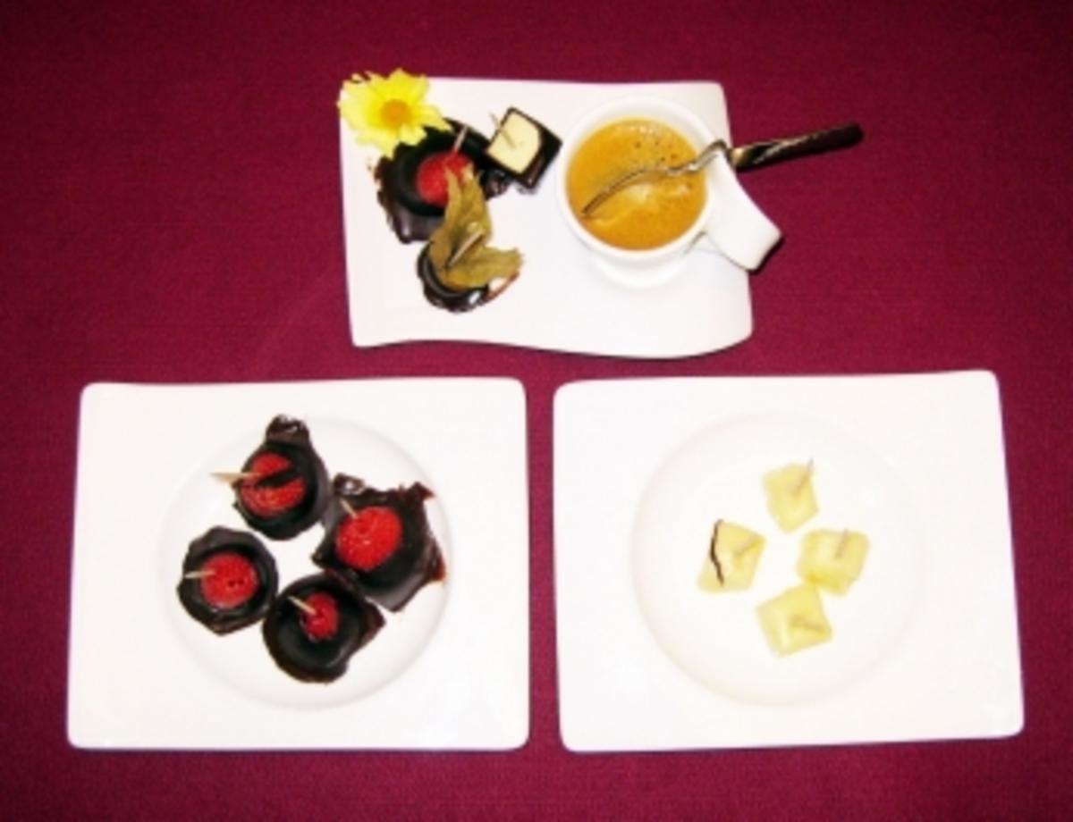 Apfelwürfel mit Kuvertüre