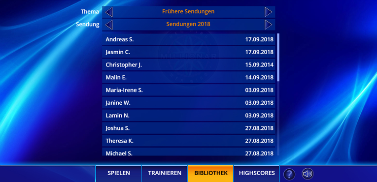 Wer wird Millionär? Trainingslager Online-screenshot