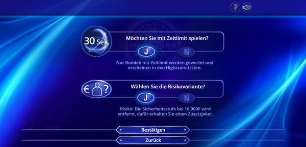 Wer wird Millionär? Trainingslager Online-screenshot