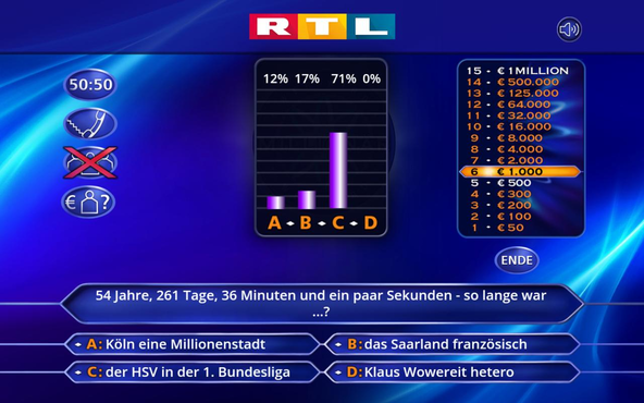 Wer wird Millionär? Livespiel-screenshot