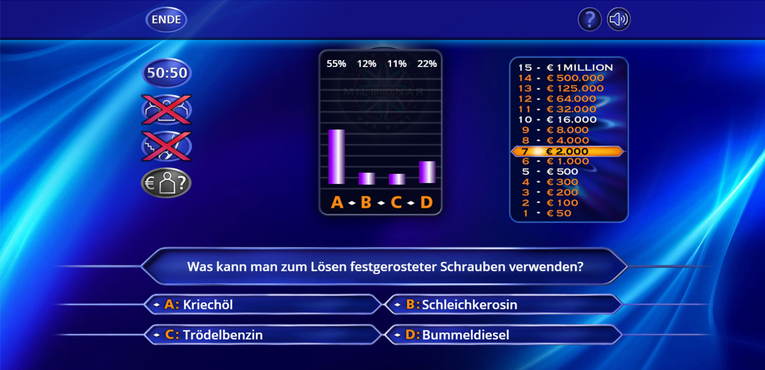 Wer wird Millionär? Trainingslager -screenshot