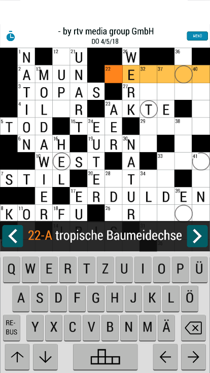 Tägliches Kreuzworträtsel kostenlos spielen bei RTLspiele.de